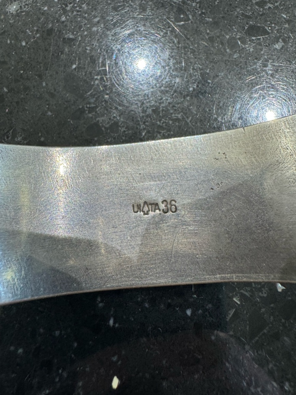 Navajo UITA 36 Stamped Sterling Cuff Bracelet - Picture 6 of 9